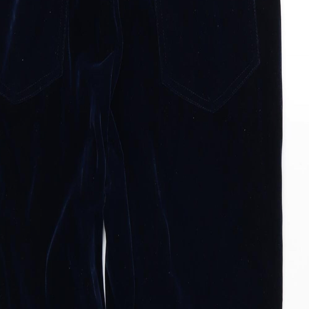 Marisota  Womens Blue  Velour Straight Jeans Size 16 L27 in
