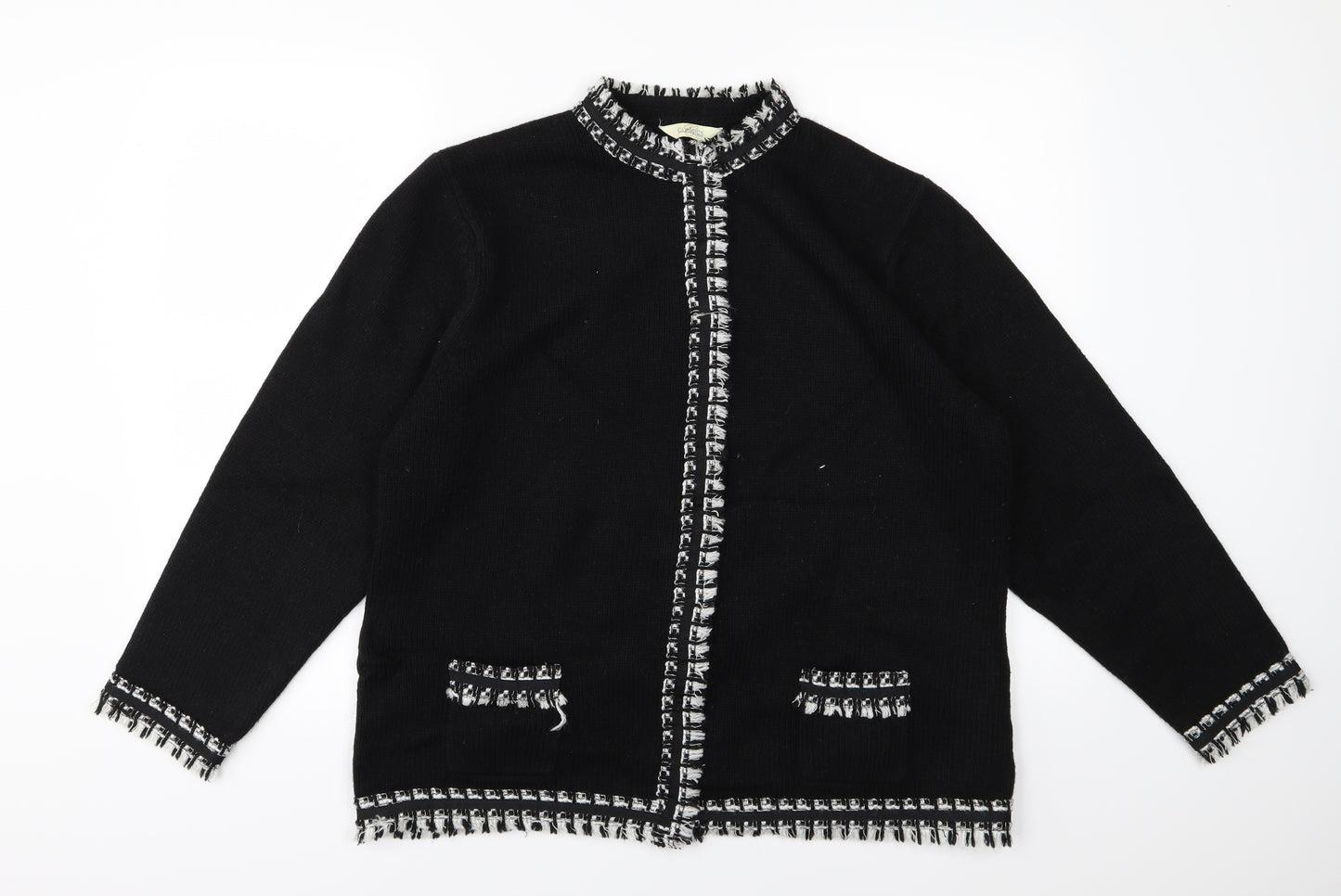 Classics Womens Black  Knit Cardigan Jumper Size 16