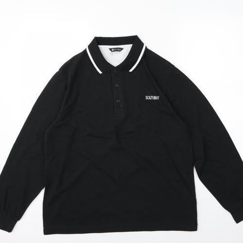 South Bay Mens Black  Jersey  Polo Size M