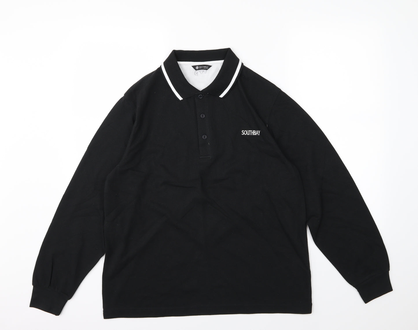 South Bay Mens Black  Jersey  Polo Size M