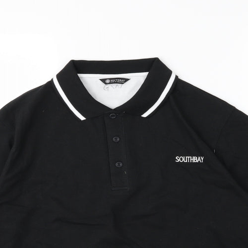 South Bay Mens Black  Jersey  Polo Size M
