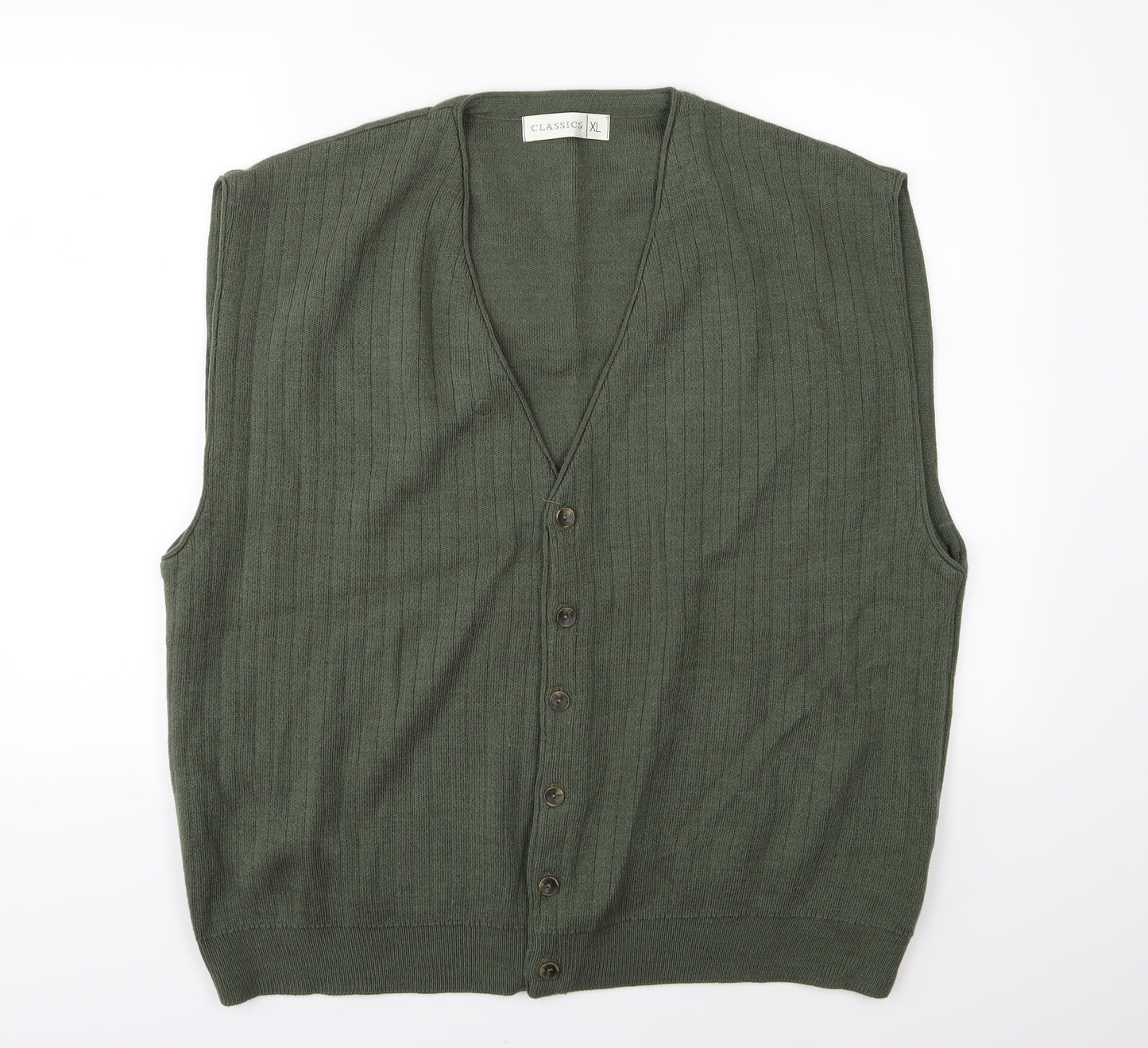 Classics Mens Green  Knit Cardigan Jumper Size XL