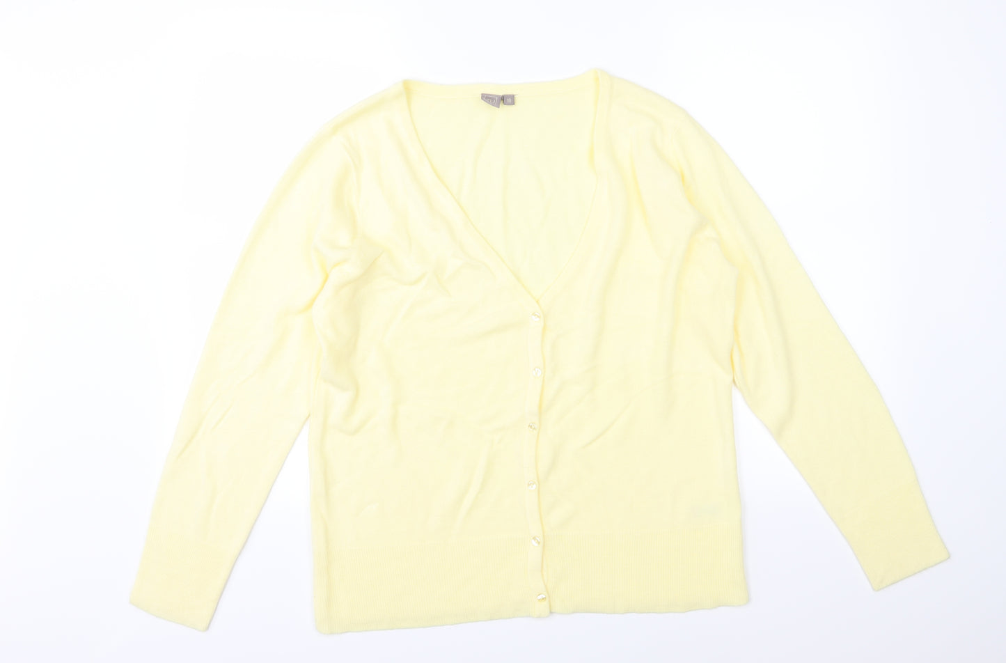 TU Womens Yellow  Knit Cardigan Jumper Size 18