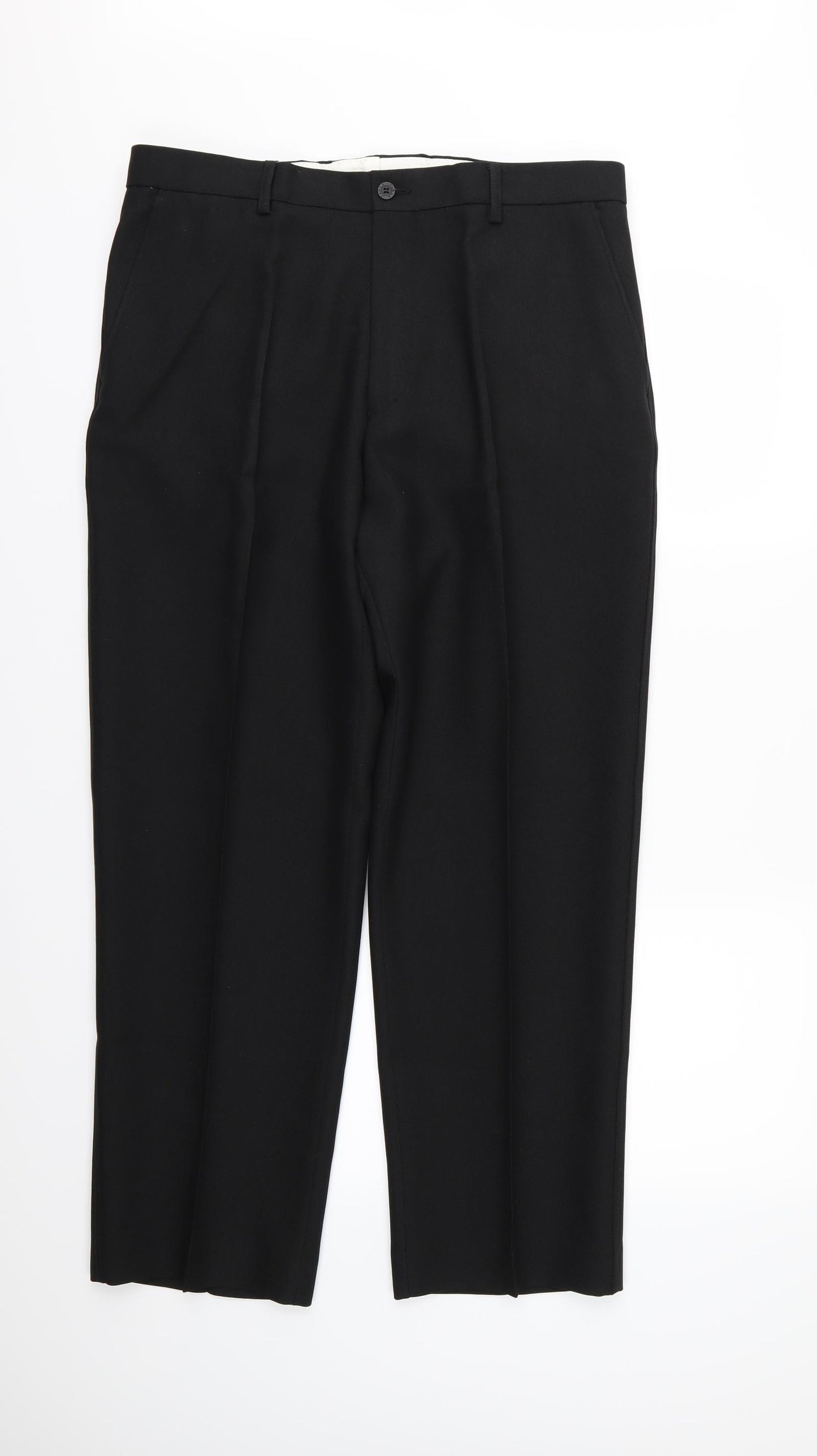 Farah Mens Black  Rayon Trousers  Size 36 L29 in