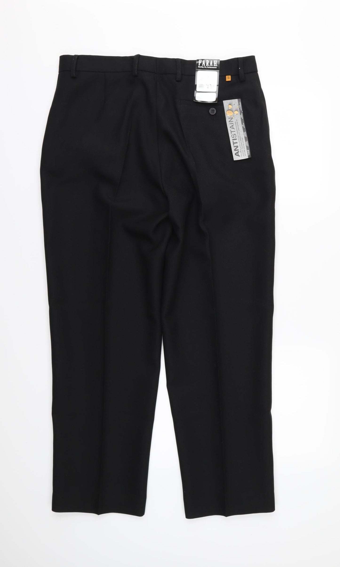 Farah Mens Black  Rayon Trousers  Size 36 L29 in