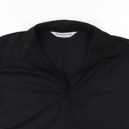 Donna Lewis Womens Black  Jersey Basic T-Shirt Size XL