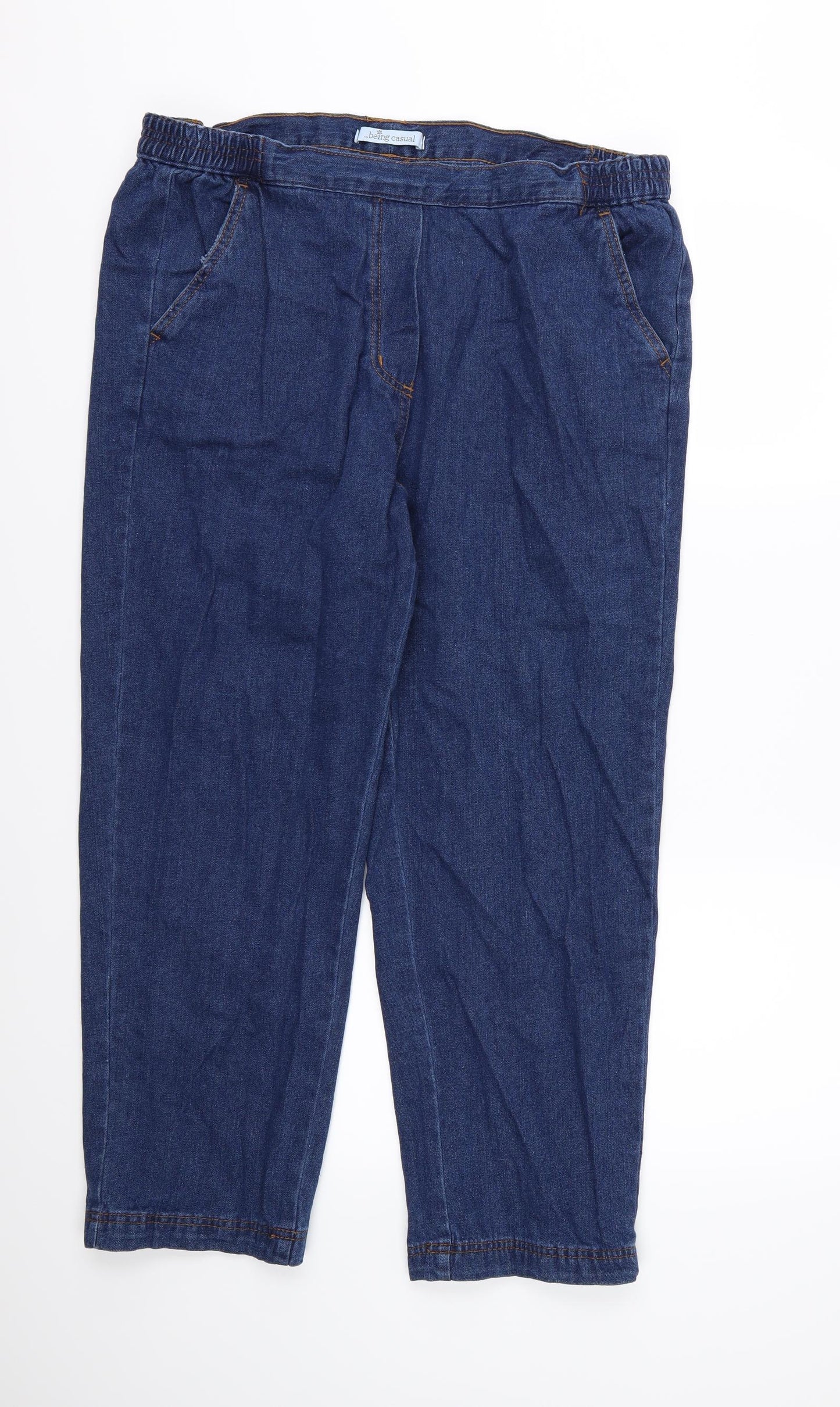 Being Casual Womens Blue  Denim Straight Jeans Size 18 L25 in