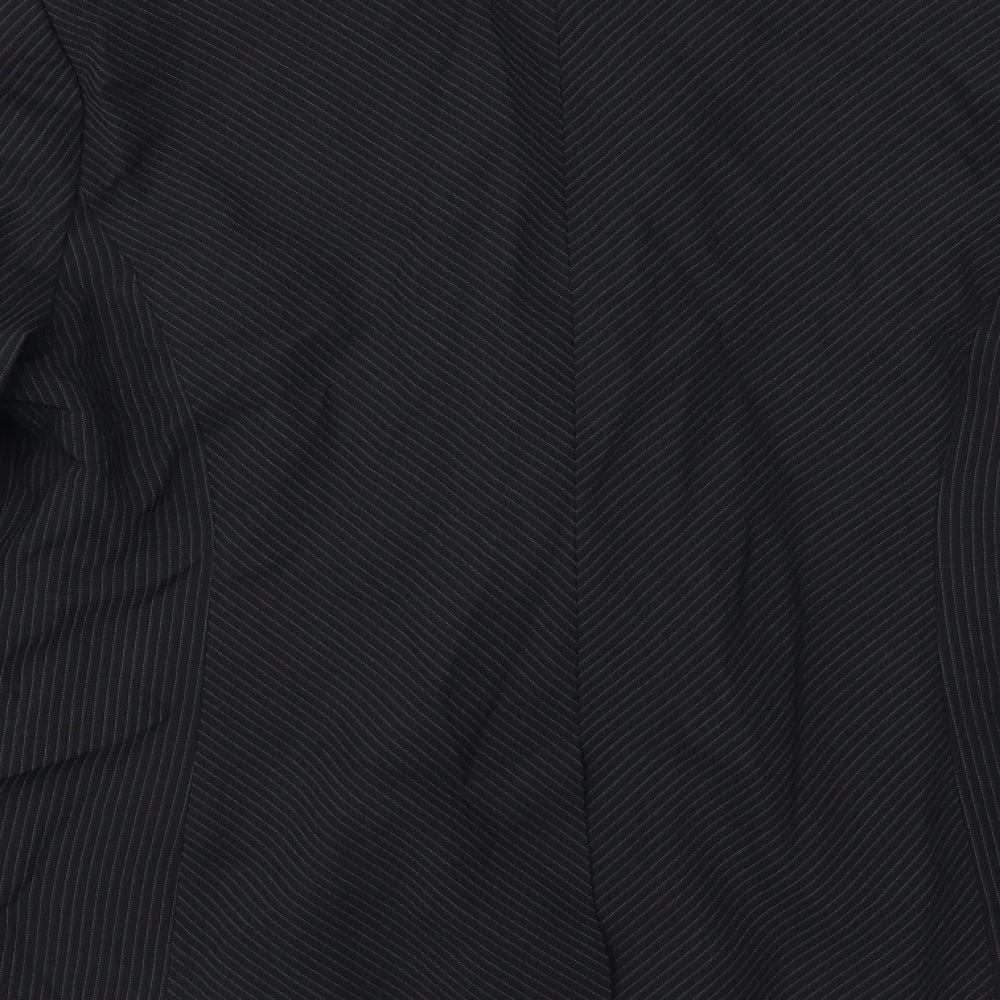 F&F Womens Black Striped Rayon Jacket Suit Jacket Size 20