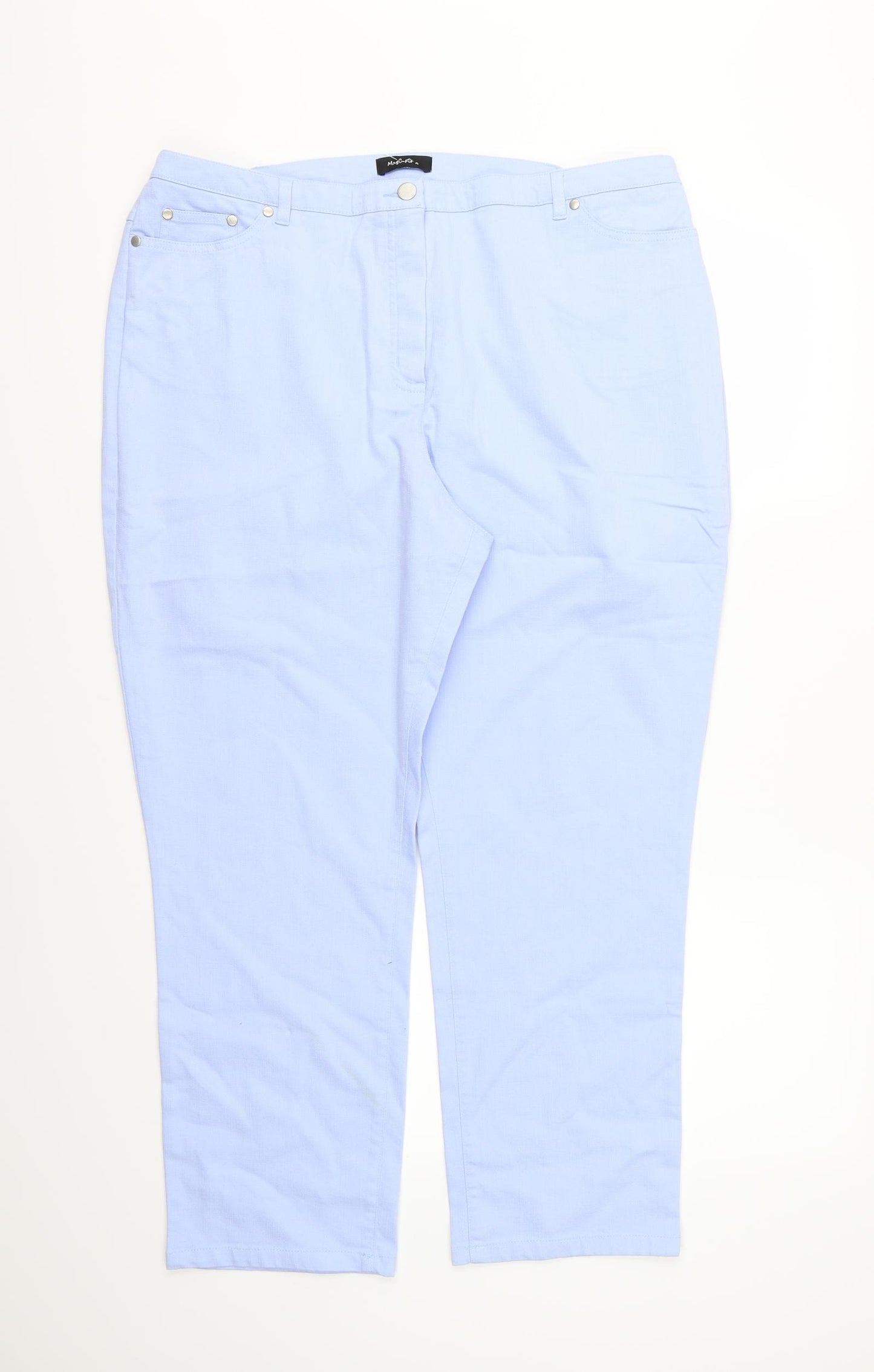 Magic Fit Womens Blue  Denim Straight Jeans Size 20 L27 in