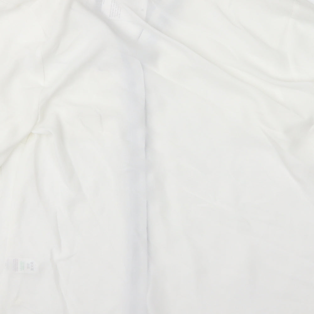 Papaya Womens White Striped Chiffon Basic Blouse Size 16