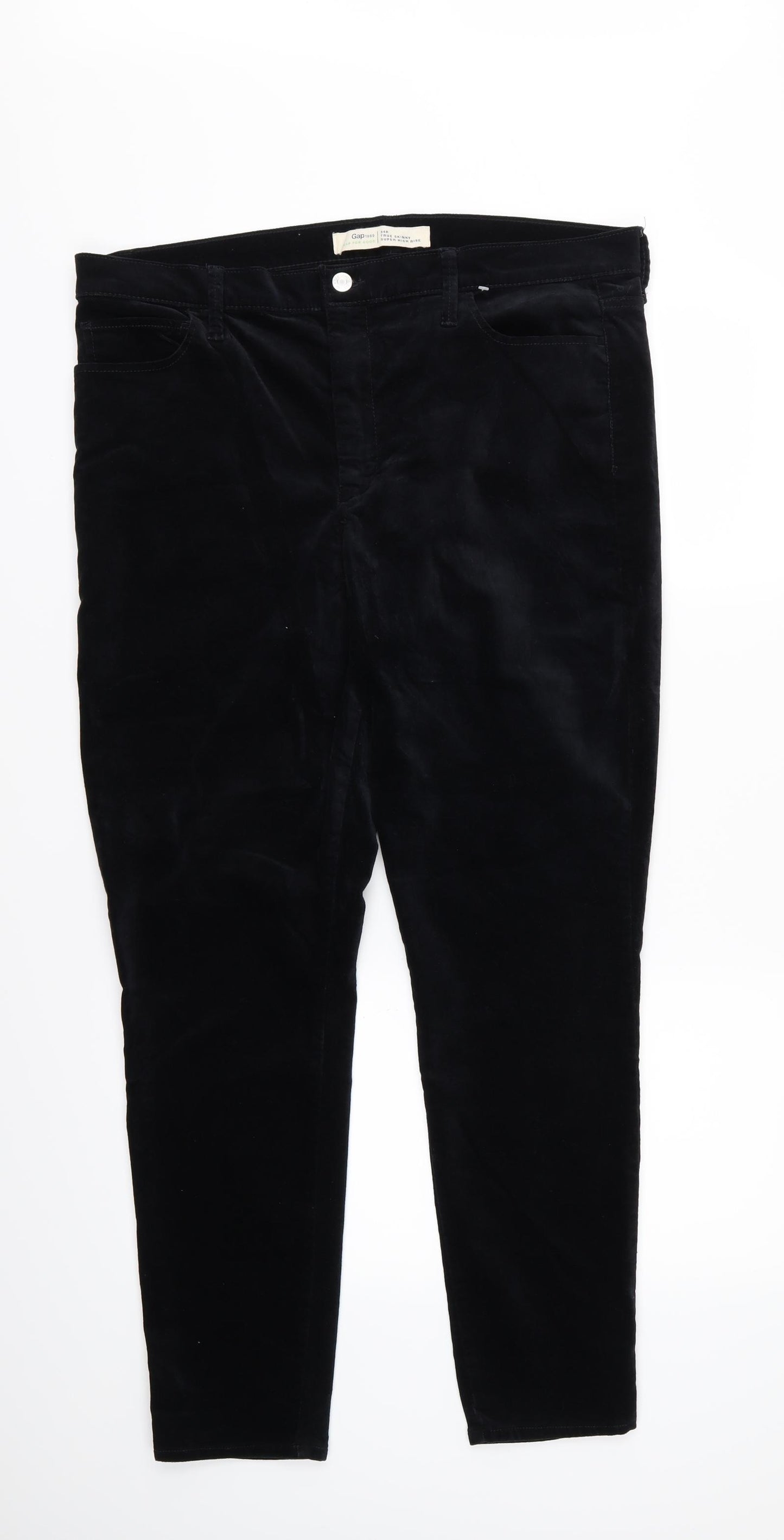 Gap Womens Black  Velour Skinny Jeans Size 34 in L29 in