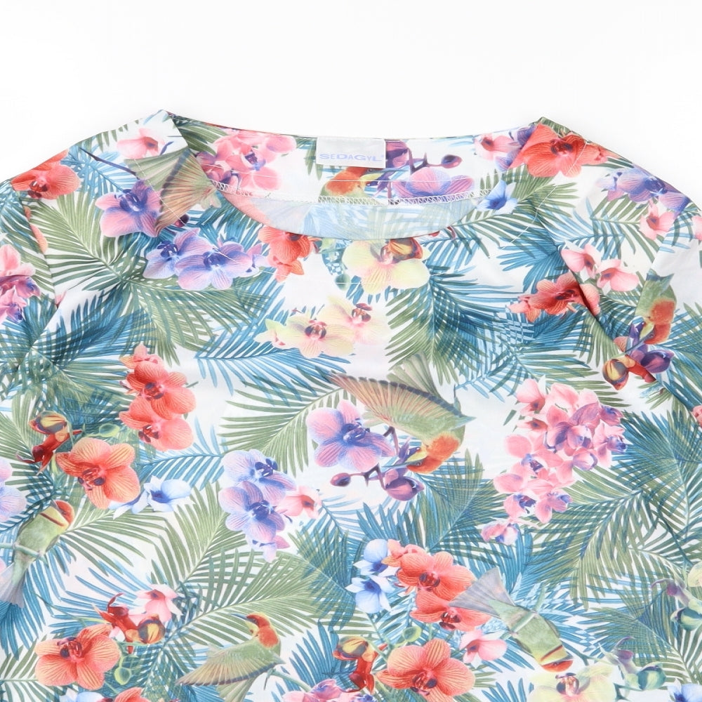 Sedagyl Womens Multicoloured Floral  Basic T-Shirt Size 14