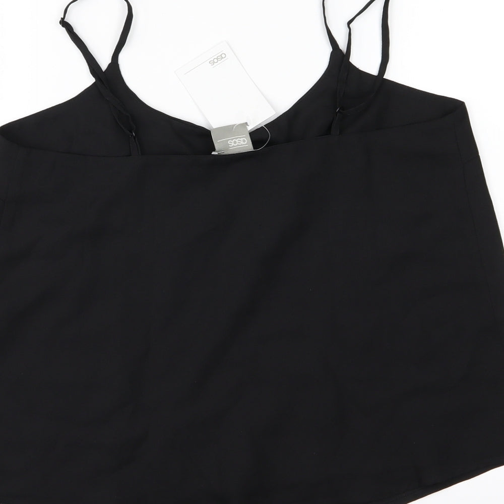 ASOS Womens Black  Chiffon Camisole Blouse Size 10