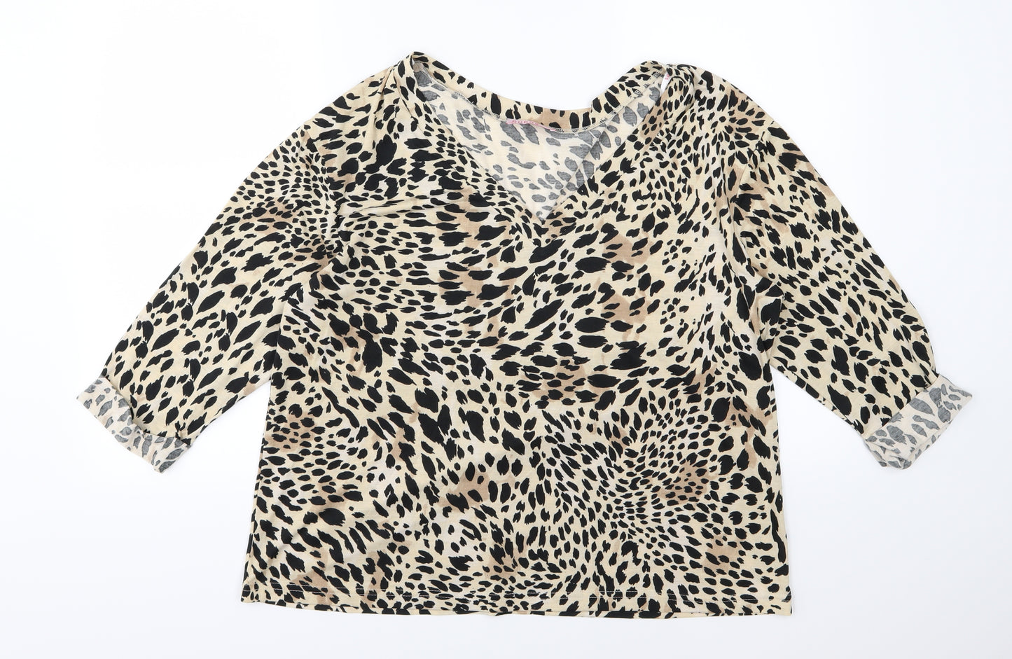 Supre Womens Brown Animal Print Jersey Basic T-Shirt Size S  - oversized