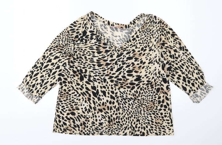 Supre Womens Brown Animal Print Jersey Basic T-Shirt Size S  - oversized