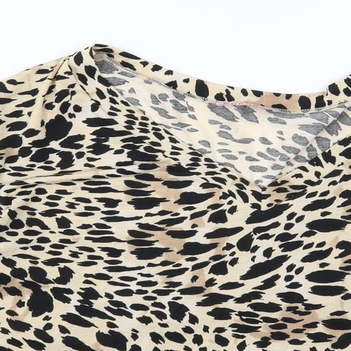 Supre Womens Brown Animal Print Jersey Basic T-Shirt Size S  - oversized