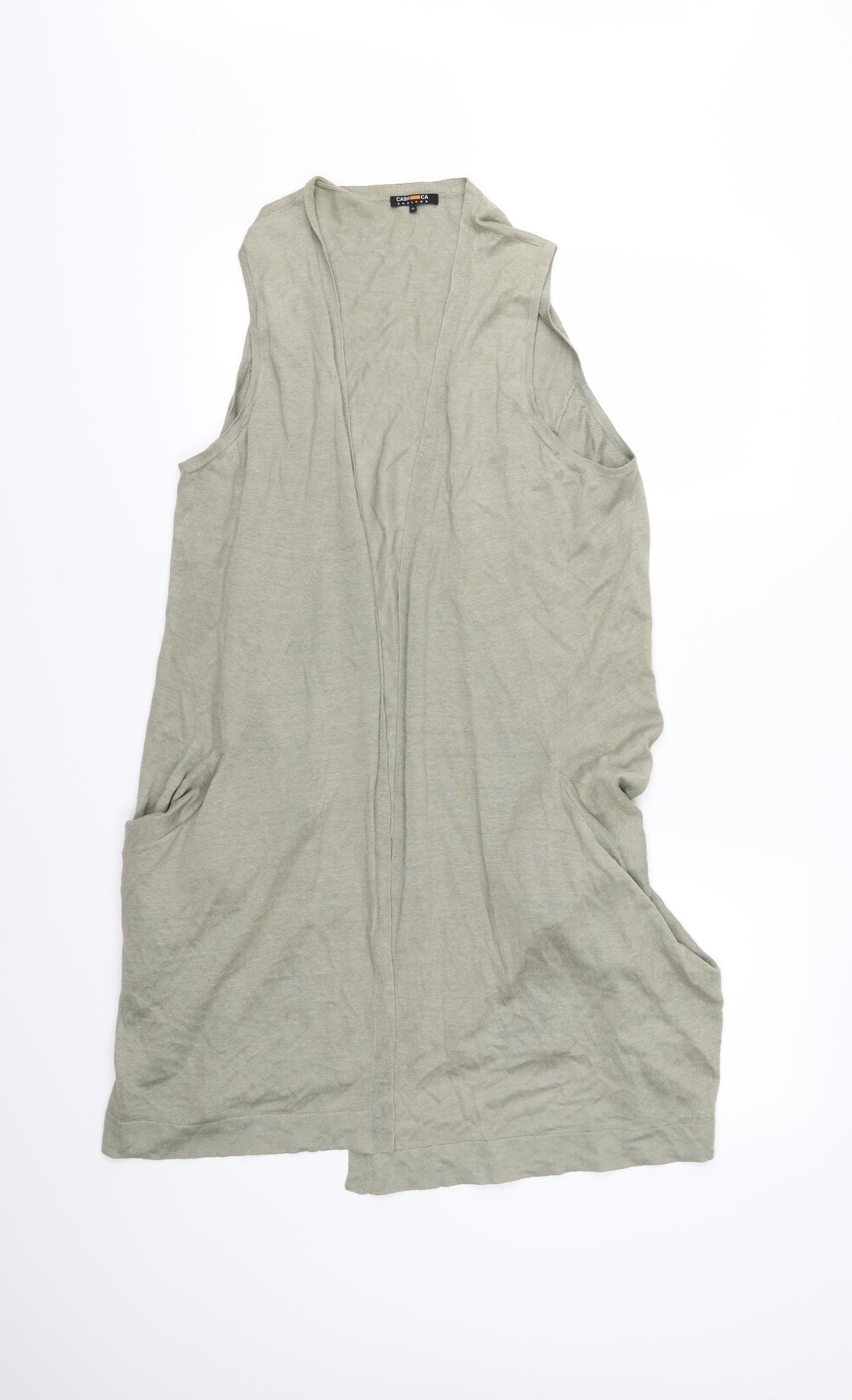 Cash Ca Womens Green  Knit Cardigan Jumper Size XL