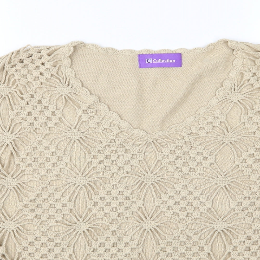 Collection Womens Brown  Knit Pullover Jumper Size 18