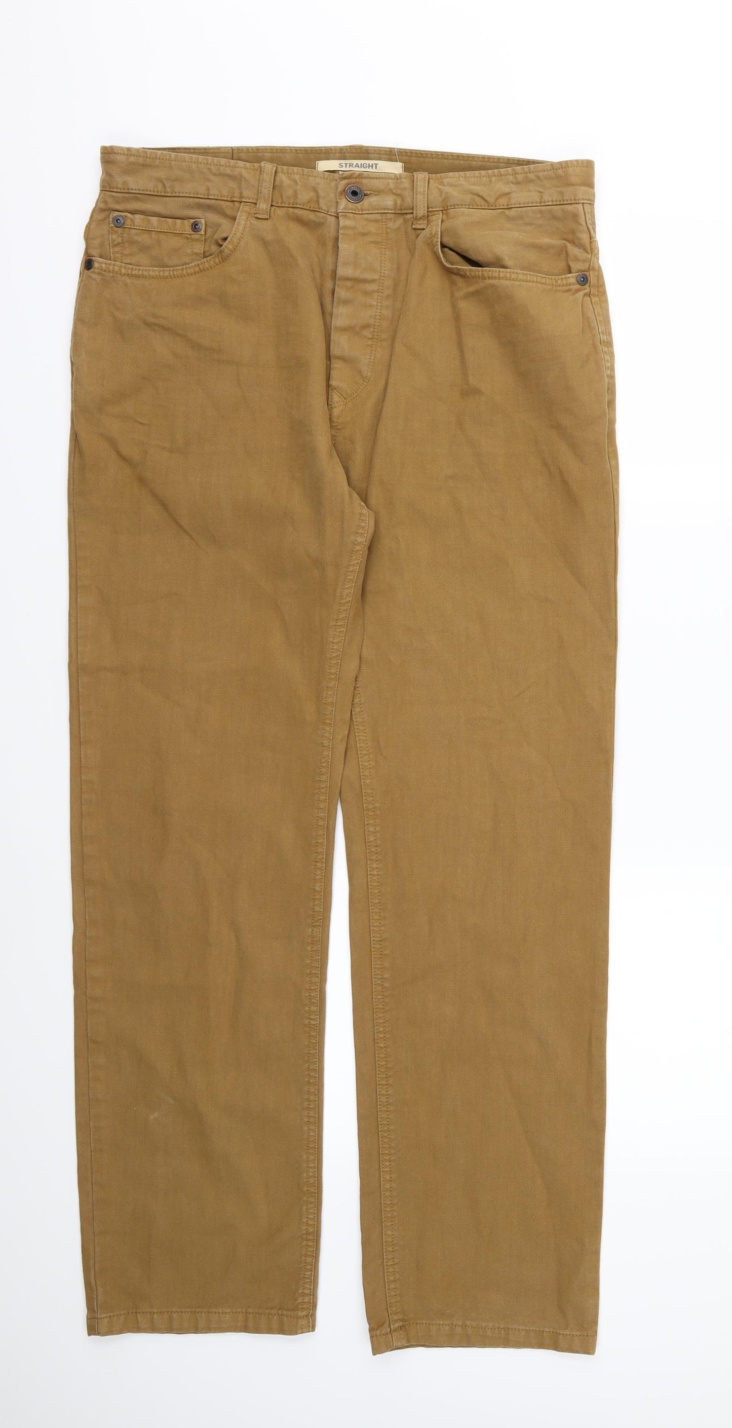 North Coast Mens Brown  Denim Straight Jeans Size 34 L31 in