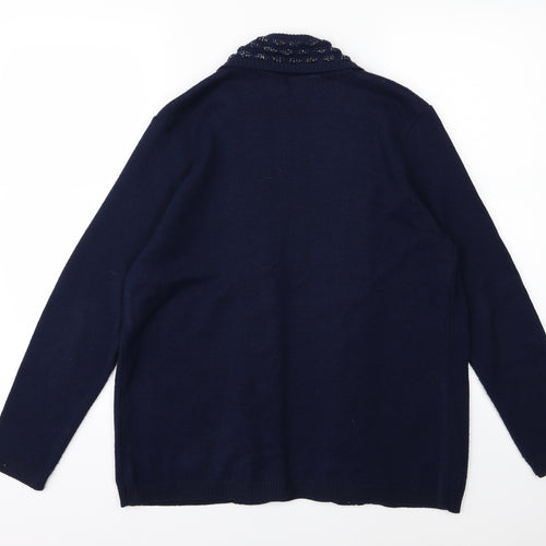 Envy Womens Blue  Knit Cardigan Jumper Size M