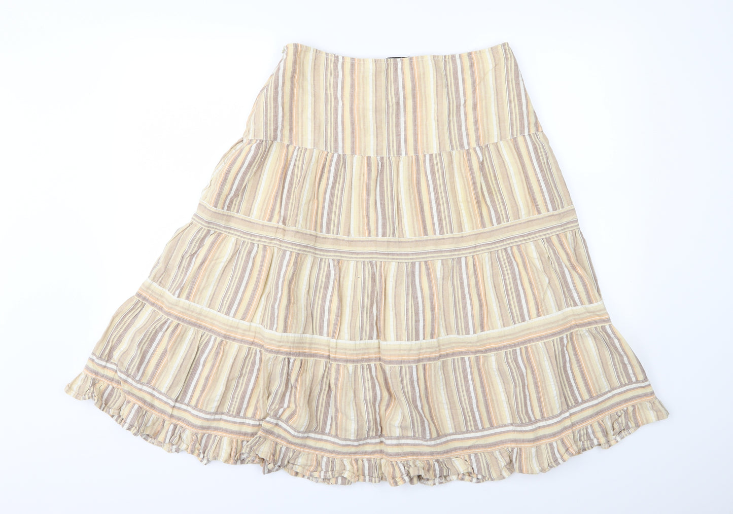 Atmosphere Womens Brown Striped  Flare Skirt Size 12