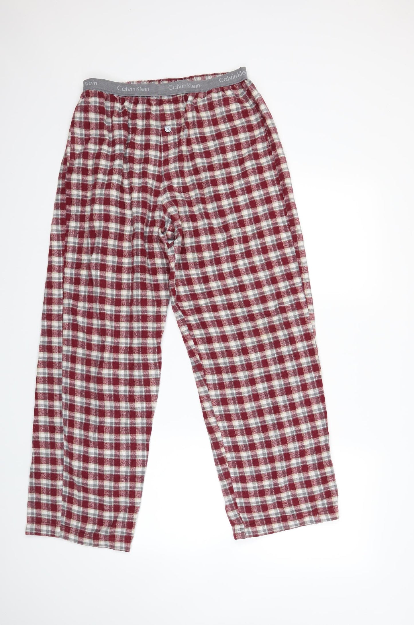 Calvin Klein Mens Red Check   Lounge Pants Size S