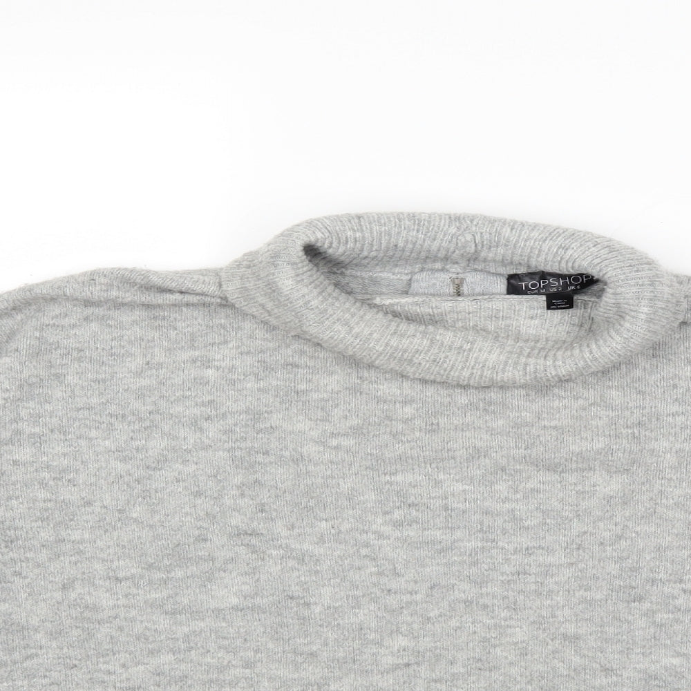 Topshop Womens Grey  Knit Pullover Jumper Size 6