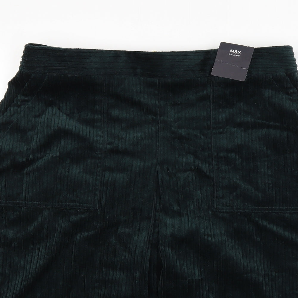 Marks and Spencer Womens Green  Corduroy A-Line Skirt Size 12
