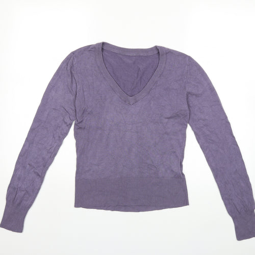 B YOUNG Womens Purple  Knit Pullover Jumper Size S