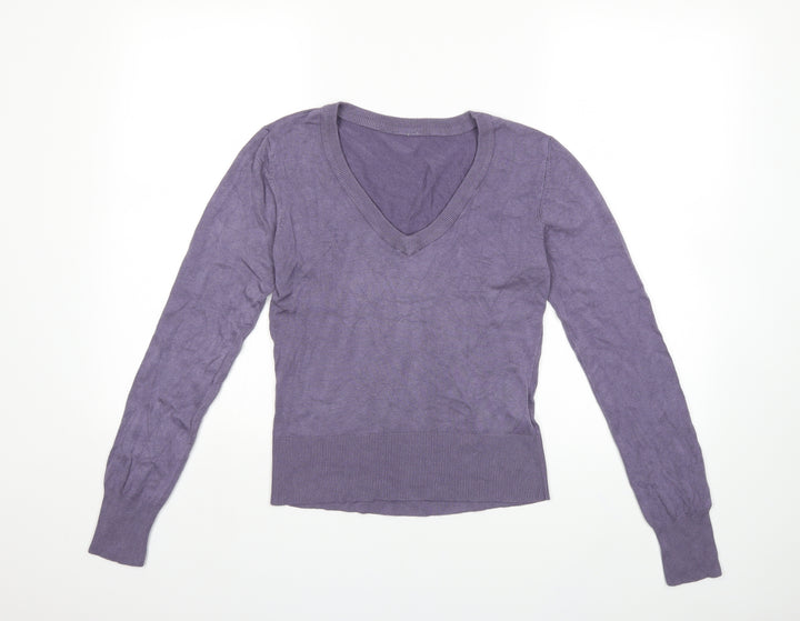B YOUNG Womens Purple  Knit Pullover Jumper Size S