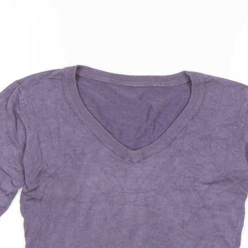 B YOUNG Womens Purple  Knit Pullover Jumper Size S