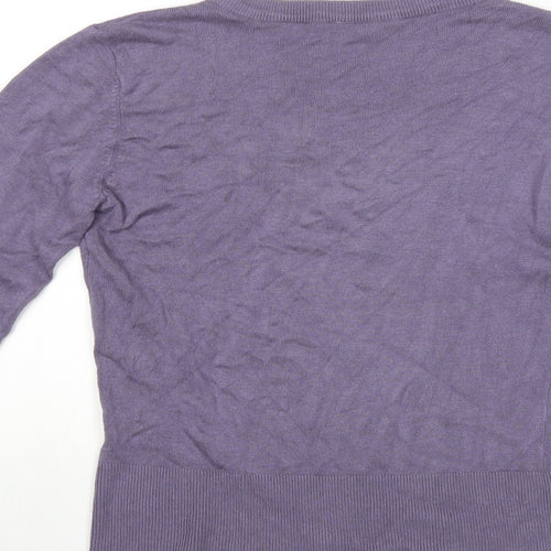 B YOUNG Womens Purple  Knit Pullover Jumper Size S