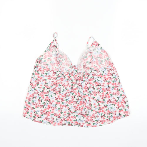 Pins & Needles Womens Pink Floral  Basic Tank Size S