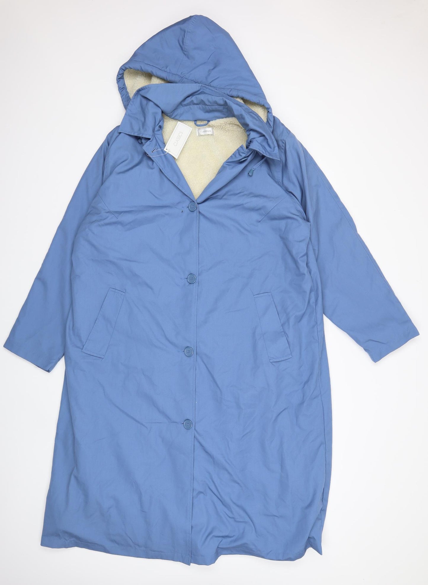 Classic Womens Blue   Overcoat Coat Size 18