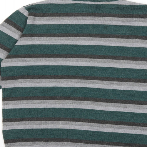 Cedar Wood State Mens Green Striped Knit Pullover Jumper Size XS
