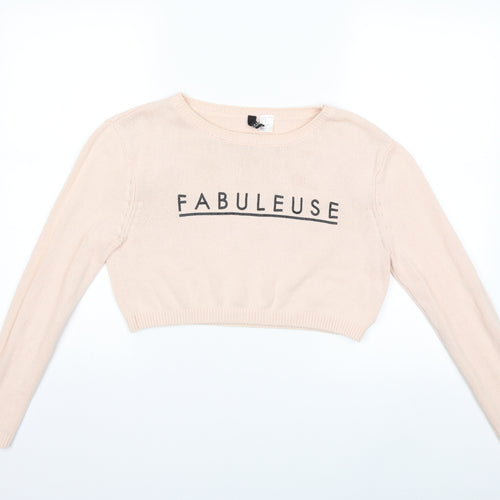 H&M Womens Pink  Knit Pullover Jumper Size XS