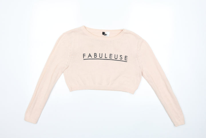 H&M Womens Pink  Knit Pullover Jumper Size XS
