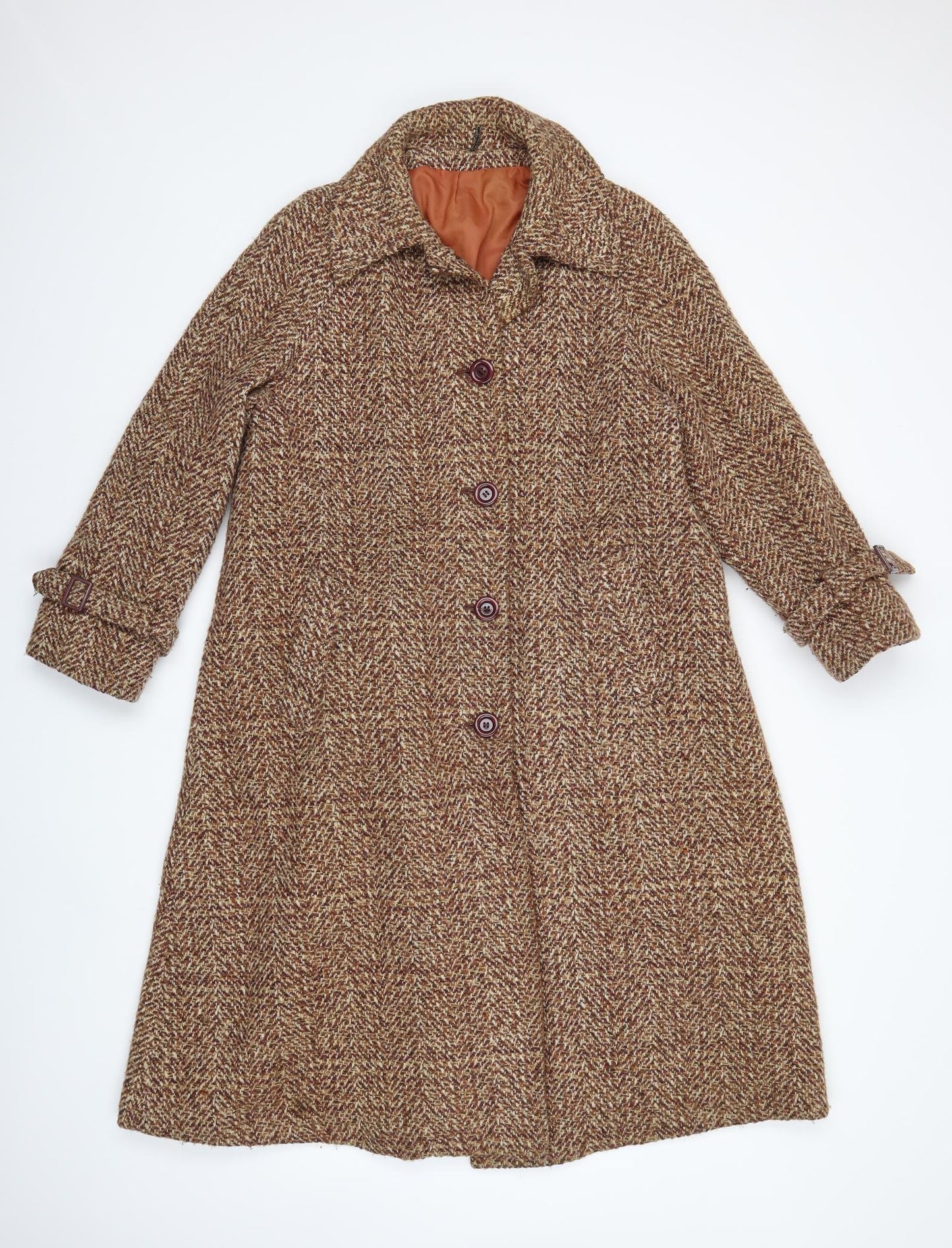 miss beaut Womens Brown   Overcoat Coat Size 12