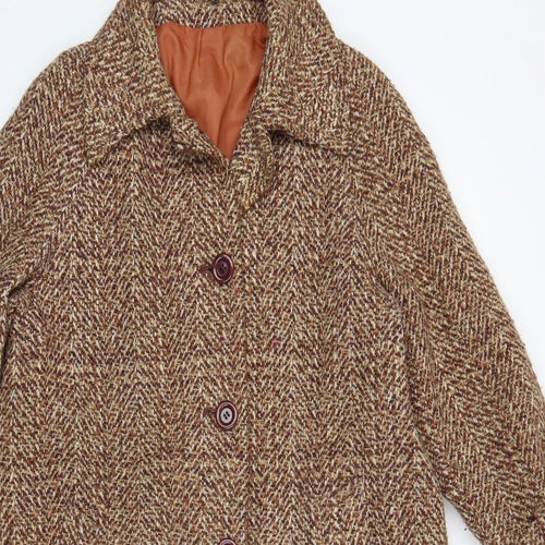 miss beaut Womens Brown   Overcoat Coat Size 12