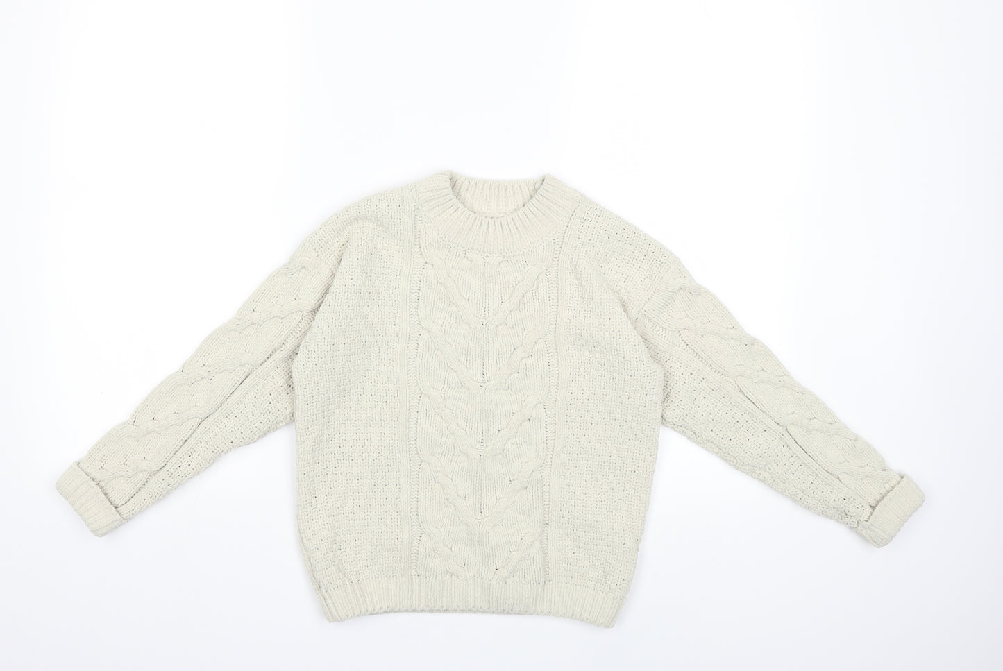 NEXT Girls Grey  Knit Pullover Jumper Size 8 Years