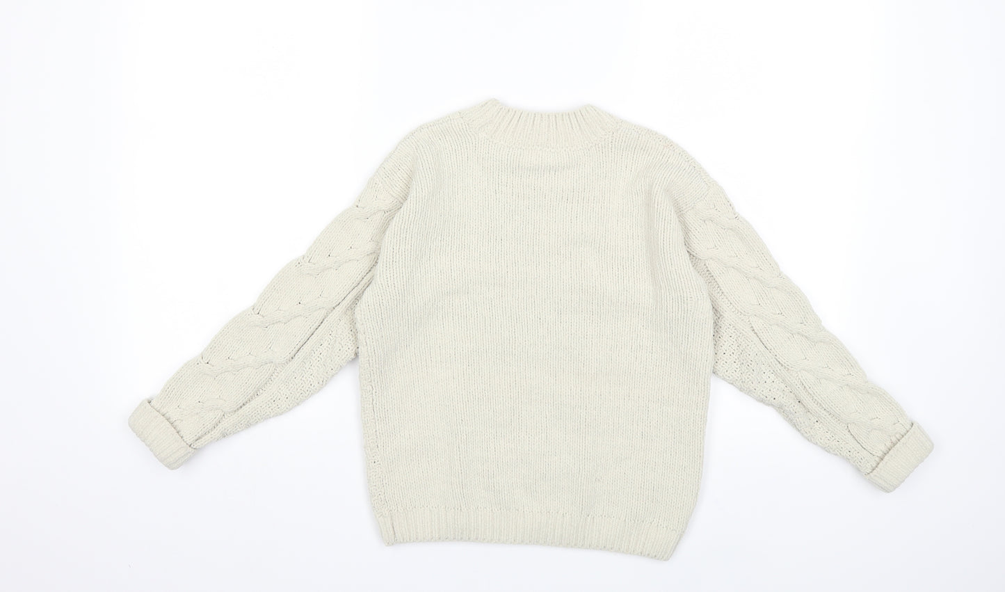 NEXT Girls Grey  Knit Pullover Jumper Size 8 Years