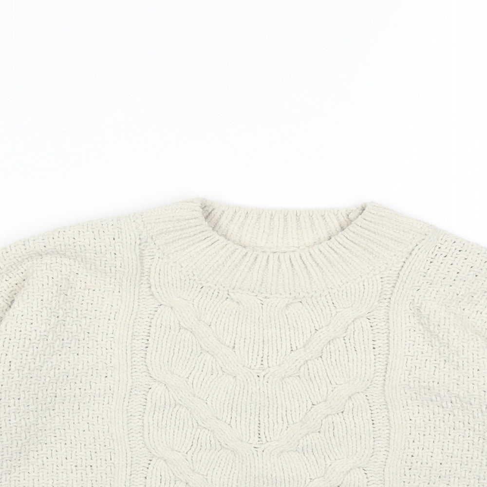 NEXT Girls Grey  Knit Pullover Jumper Size 8 Years