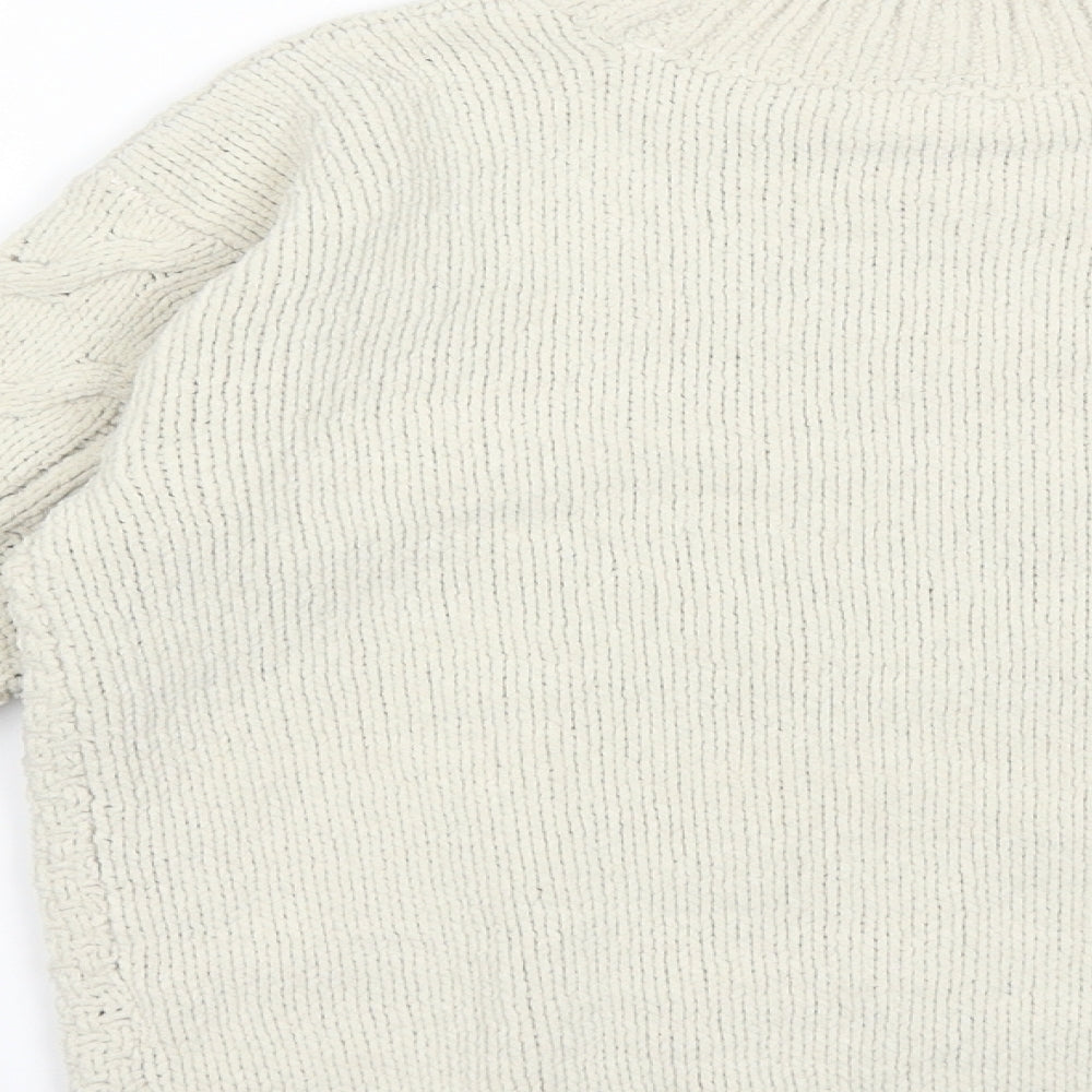 NEXT Girls Grey  Knit Pullover Jumper Size 8 Years