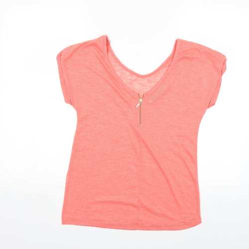 Stradivarius Womens Pink  Knit Basic T-Shirt Size M
