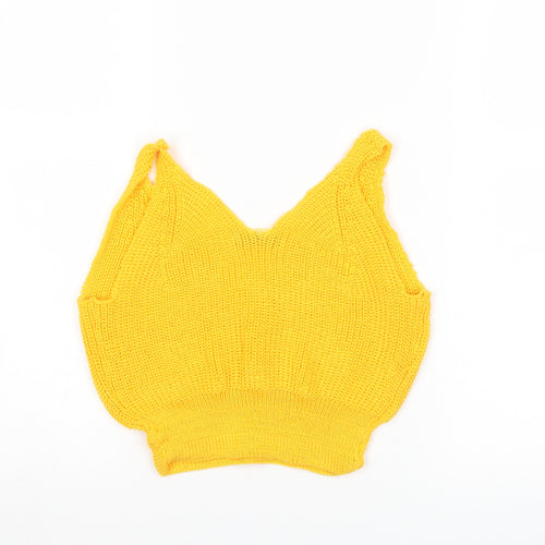 SheIn Womens Yellow  Knit Pullover Jumper Size S