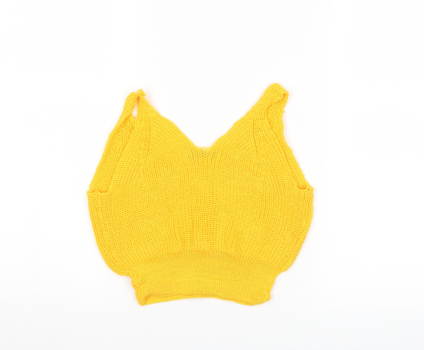SheIn Womens Yellow  Knit Pullover Jumper Size S