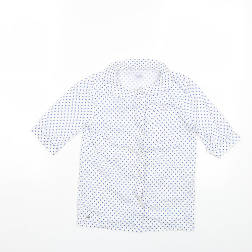 Over kids Girls White Polka Dot  Basic Blouse Size 6 Years