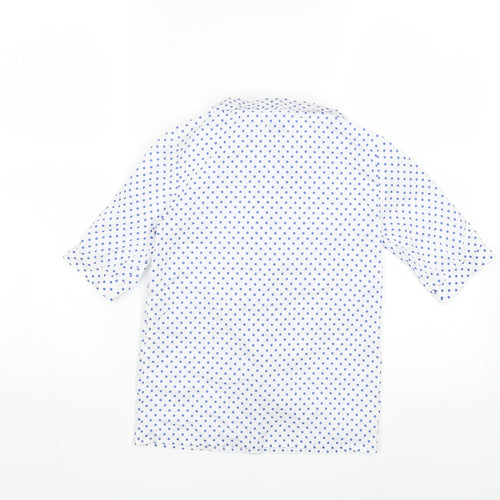Over kids Girls White Polka Dot  Basic Blouse Size 6 Years