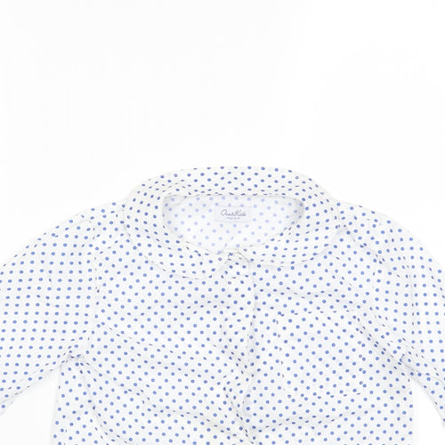 Over kids Girls White Polka Dot  Basic Blouse Size 6 Years