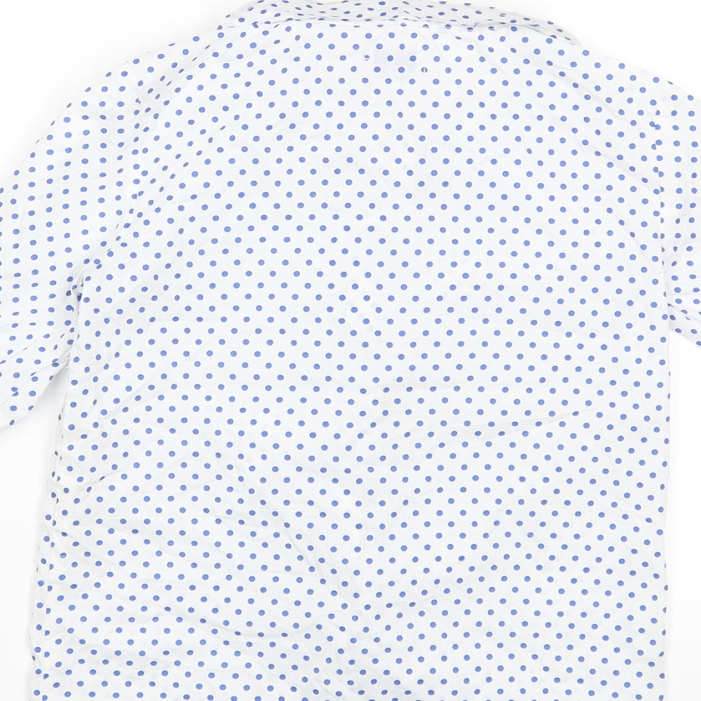 Over kids Girls White Polka Dot  Basic Blouse Size 6 Years